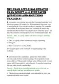 NCE EXAM APPRAISAL UPDATED&NewLine;EXAM SCRIPT 2026 TEST PAPER&NewLine;QUESTIONS AND SOLUTIONS&NewLine;GRADED A&plus;