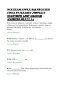 NCE EXAM APPRAISAL UPDATED&NewLine;FINAL PAPER 2026 COMPLETE&NewLine;QUESTIONS AND VERIFIED&NewLine;ANSWERS GRADE A&plus;