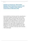 NCCER Core Final Exam &vert; 300 Verified &NewLine;Multiple-Choice Questions & Answers with &NewLine;Rationales &vert; Complete Study Guide for &NewLine;Construction Certification 2026