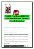 CSE 205 Final Exam 2026&sol;2027 &vert; 20 Questions & Answers &vert; Java OOP&comma; Inheritance&comma; Interfaces&comma; Sorting&comma; Big-O & Data Structures