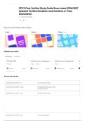 CPCS Final Verified Study Guide Exam Latest 2026&sol;2027 Updated Verified Questions and Solutions A&plus; Pass Guaranteed