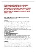 WGU D080 MANAGING IN A GLOBAL BUSINESS ENVIRONMENT QHC2  ULTIMATE EXAM PREP  150 REAL STYLE OA PRACTICE QUESTIONS BANK WITH DETAILED RATIONALES PASS ON YOUR FIRST TRY&excl;