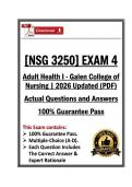 NSG3250&sol;NSG 3250 Exam 1&comma;2&comma;3&4 &vert; Adult Health I &vert; Galen College &vert; 26&sol;27 Updated &lpar;PDF&rpar;