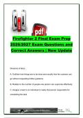 Firefighter II Final Exam Prep 2026&sol;2027 &vert; 400&plus; Questions & Answers &vert; NFPA&comma; Fireground Operations&comma; Rescue&comma; Extrication&comma; Foam&comma; Water Supply & Fire Protection Systems