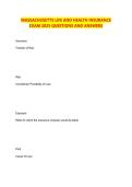 Massachusetts Life & Health Insurance Exam 2025 Questions & Answers &vert; Study Guide