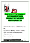 Maternal Newborn Proctored Exam 2026&sol;2027 &vert; 50&plus; Questions & Answers &vert; Pregnancy&comma; Labor&comma; Preeclampsia&comma; Magnesium Sulfate&comma; Postpartum & Newborn Care