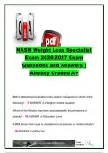 NASM Weight Loss Specialist Exam 2026&sol;2027 &vert; 50&plus; Questions & Answers &vert; BMI&comma; Obesity&comma; Energy Balance&comma; Nutrition&comma; Diabetes&comma; Exercise & Weight Management &vert; National Academy of Sports Medicine