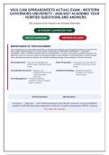 WGU C268 SPREADSHEETS ACTUAL EXAM - WESTERN&NewLine;GOVERNORS UNIVERSITY - 2026&sol;2027 ACADEMIC YEAR&NewLine;- VERIFIED QUESTIONS AND ANSWERS&comma;&NewLine;