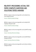 RELATIVITY PROCESSING ACTUAL TEST&NewLine;PAPER COMPLETE QUESTIONS AND&NewLine;SOLUTIONS TESTED ANSWERS&NewLine;