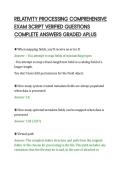 RELATIVITY PROCESSING COMPREHENSIVE&NewLine;EXAM SCRIPT VERIFIED QUESTIONS&NewLine;COMPLETE ANSWERS GRADED APLUS&NewLine;