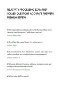 RELATIVITY PROCESSING EXAM PREP&NewLine;SOLVED QUESTIONS ACCURATE ANSWERS&NewLine;PREMIUM REVIEW