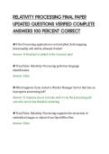 RELATIVITY PROCESSING FINAL PAPER&NewLine;UPDATED QUESTIONS VERIFIED COMPLETE&NewLine;ANSWERS 100 PERCENT CORREC
