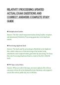 RELATIVITY PROCESSING UPDATED&NewLine;ACTUAL EXAM QUESTIONS AND&NewLine;CORRECT ANSWERS COMPLETE STUDY&NewLine;GUIDE&NewLine;