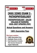 NSG3280&sol;NSG 3280 Exam 1&comma;2&comma;3&4 &vert; Pathophysiology &vert; Galen College &vert; 26&sol;27 Updated &lpar;PDF&rpar; 