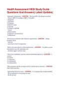 Health Assessment HESI Study Guide &NewLine;Questions And Answers&vert; Latest Updates&vert;