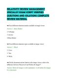 RELATIVITY REVIEW MANAGEMENT&NewLine;SPECIALIST EXAM SCRIPT VERIFIED&NewLine;QUESTIONS AND SOLUTIONS COMPLETE&NewLine;REVIEW MATERIAL&NewLine;