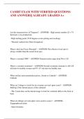 CAMRT EXAM WITH VERIFIED QUESTIONS &NewLine;AND ANSWERS&vert;&vert; ALREADY GRADED A&plus;