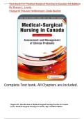 Test Bank for Medical-Surgical Nursing in Canada 4th Edition by Sharon L&period; Lewis&comma; Margaret McLean Heitkemper & Linda Bucher &vert; Questions and Answers 2027