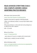 RELIAS ADVANCED DYSRHYTHMIA EXAM A&NewLine;2026 COMPLETE ANSWERS CARDIAC&NewLine;MONITORING PRACTICE RESOURCE&NewLine;