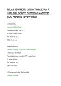 RELIAS ADVANCED DYSRHYTHMIA EXAM A&NewLine;2026 FULL SOLVED QUESTIONS ANSWERS&NewLine;ECG ANALYSIS REVIEW SHEET&NewLine;