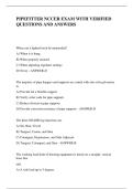 PIPEFITTER NCCER EXAM WITH VERIFIED &NewLine;QUESTIONS AND ANSWERS &NewLine;When can a lighted torch be unattended&quest; &NewLine;A&rpar; When it is hung &NewLine;B&rpar; When properly secured &NewLine;C&rpar; When adjusting regulator settings &NewLine;D&rpar; Never - ANSWER-D &NewLine;The majority of pipe hangers and supports 