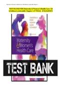 Test Bank for Maternity and Women&rsquo;s Health Care 12th Edition Lowdermilk &lpar;All chapters Complete&comma; Question and Answers&rpar;2024