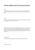 Florida Health & Life Insurance Exam &vert; Practice Questions & Answers