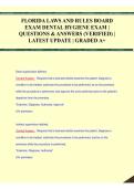 Florida Dental Hygiene Laws & Rules Board Exam 2026&sol;2027 &ndash; Dental Hygiene License Exam Practice Questions with Correct Answers