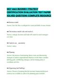 MGT 8803 BUSINESS STRATEGY&NewLine;CERTIFICATION EVALUATION TEST PAPER&NewLine;SOLVED QUESTIONS COMPLETE RESOURCE&NewLine;