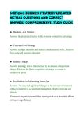 MGT 8803 BUSINESS STRATEGY UPDATED&NewLine;ACTUAL QUESTIONS AND CORRECT&NewLine;ANSWERS COMPREHENSIVE STUDY GUIDE