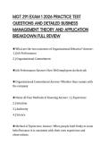 MGT 291 EXAM 1 2026 PRACTICE TEST&NewLine;QUESTIONS AND DETAILED BUSINESS&NewLine;MANAGEMENT THEORY AND APPLICATION&NewLine;BREAKDOWN FULL REVIEW