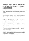 MGT 291 EXAM 1 2026 REVISION NOTES AND&NewLine;STRUCTURED MANAGEMENT FOUNDATIONS&NewLine;OVERVIEW GUIDE