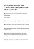 MGT 291 EXAM 1 2026 STUDY GUIDE&NewLine;COMPLETE MANAGEMENT PRINCIPLES AND&NewLine;PRACTICE QUESTIONS&NewLine;