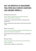 MGT 330 PRINCIPLES OF MANAGEMENT&NewLine;FINAL PAPER 2026 COMPLETE QUESTIONS&NewLine;AND ANSWERS VERIFIED A&plus;