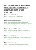 MGT 330 PRINCIPLES OF MANAGEMENT&NewLine;STUDY GUIDE 2026 COMPREHENSIVE&NewLine;QUESTIONS AND STEP BY STEP&NewLine;SOLUTIONS