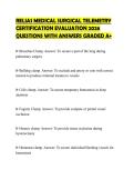 RELIAS MEDICAL SURGICAL TELEMETRY&NewLine;CERTIFICATION EVALUATION 2026&NewLine;QUESTIONS WITH ANSWERS GRADED A&plus;&NewLine;