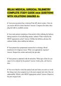 RELIAS MEDICAL SURGICAL TELEMETRY&NewLine;COMPLETE STUDY GUIDE 2026 QUESTIONS&NewLine;WITH SOLUTIONS GRADED A&plus;