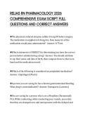 RELIAS RN PHARMACOLOGY 2026&NewLine;COMPREHENSIVE EXAM SCRIPT FULL&NewLine;QUESTIONS AND CORRECT ANSWERS&NewLine;