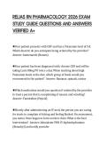RELIAS RN PHARMACOLOGY 2026 EXAM&NewLine;STUDY GUIDE QUESTIONS AND ANSWERS&NewLine;VERIFIED A&plus;&NewLine;