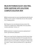RELIAS RN PHARMACOLOGY 2026 FINAL&NewLine;PAPER QUESTIONS WITH SOLUTIONS&NewLine;COMPLETE SOLUTION VIEW&NewLine;