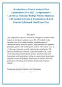 Introduction to Genetic Analysis Final &NewLine;Examination 2026&ndash;2027 &vert; Comprehensive &NewLine;Genetics & Molecular Biology Practice Questions &NewLine;with Verified Answers & Explanations &vert; Latest &NewLine;Genetics Syllabus & Final Exam Prep