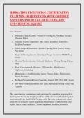 IRRIGATION TECHNICIAN CERTIFICATION &NewLine;EXAM 2026 150 QUESTIONS WITH CORRECT &NewLine;ANSWERS AND DETAILED RATIONALES &vert; &NewLine;UPDATED FOR 2026&sol;2027