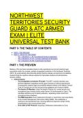 2026&sol;2027 Northwest Territories &lpar;NWT&rpar; Armed Security & ATC Exam&colon; Elite -Question S-Tier Test Bank & Scenario Guide