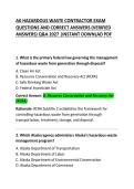 AK Hazardous Waste Contractor Exam Questions and Correct Answers