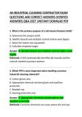 AK Industrial Cleaning Contractor Exam Questions and Correct Answers