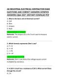 AK Industrial Electrical Contractor Exam Questions and Correct Answers