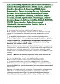 Chamberlain University NR-599 Nursing Informatics for Advanced Practice &ndash; NR 599 Nursing Informatics Study Guide&comma; Original Practice Questions & Answers&comma; NR599 Exam Preparation&comma; Comprehensive Nursing Informatics Review&comma; Data-Information-Knowledge-Wisdom &lpar;D
