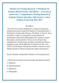 Statistics for Nursing Research&colon; A Workbook for &NewLine;Evidence-Based Practice&comma; 4th Edition &mdash; Exercises & &NewLine;Answer Key &vert; Comprehensive Nursing Research & &NewLine;Statistics Practice Questions with Answers &vert; Latest &NewLine;Syllabus Exam Prep 2026&ndash;2027