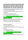 AK Industrial Shutdown Contractor Exam Questions and Correct Answer