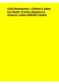 Child Development 2026&sol;2027 &ndash; Children&rsquo;s Safety & Health Practice Questions & Answers&comma; Latest Study Guide